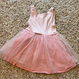 Mini Boden Pink and White Striped Dress 5Y-6Y